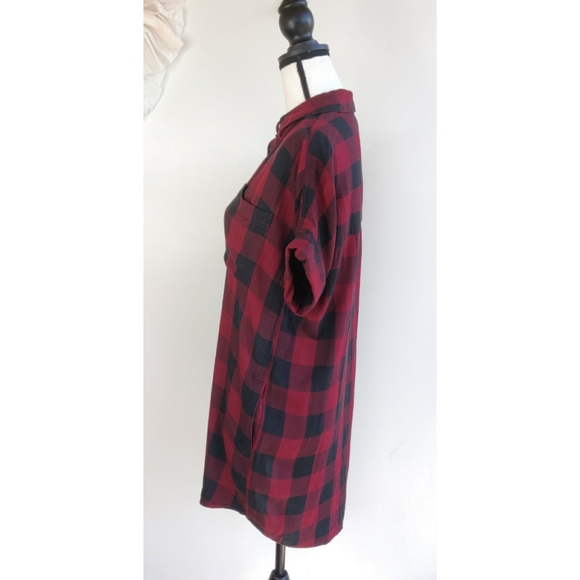 Madewell Buffalo Plaid Red Black Dress - Picture 3 of 8